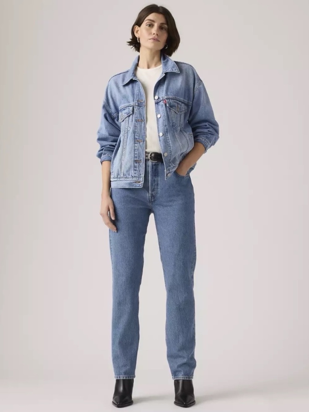 Levis 501 Original Fit Jeans Light Wash Straight Leg Vintage Style W34 L36 USA